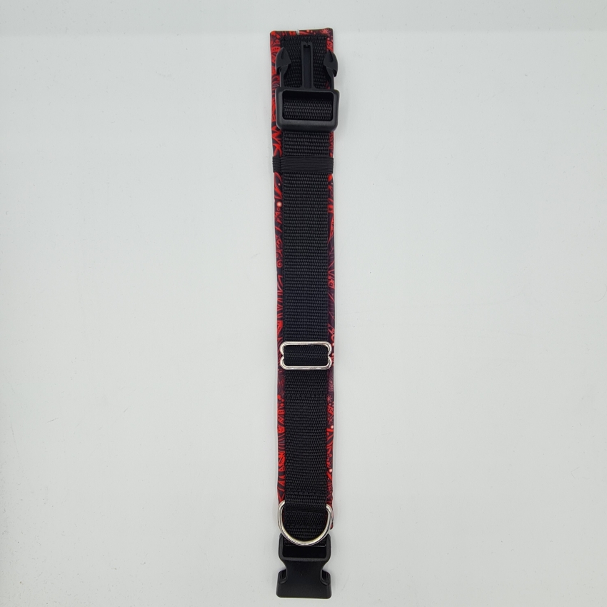 Halsband schwarz & rot